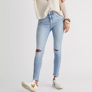 We the free raw high rise skinny jeans in Sierra color